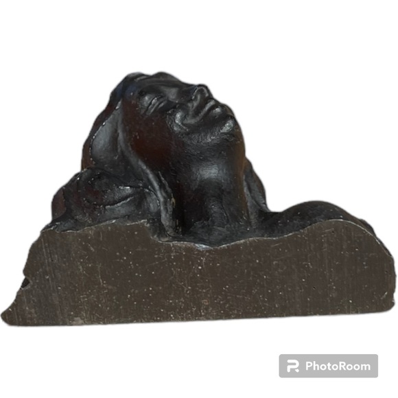 Frank Schirman 1967 Kanani(Beautiful One) Black Coral Hawaii Hand Carved Women - Picture 3 of 3